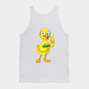 Duck as Teacher with Book & Glasses Tank Top